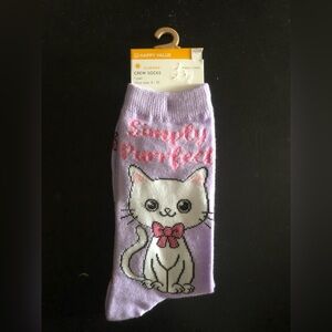 Cat lovers 🐈 Purple Cat Crew Socks simply purrfect